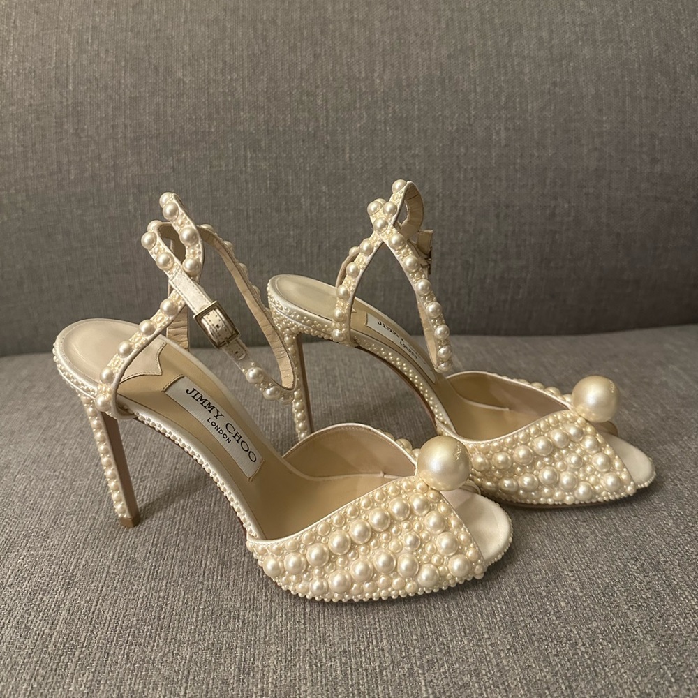 Jimmy choo Sacora 100 pearl heels 38.5